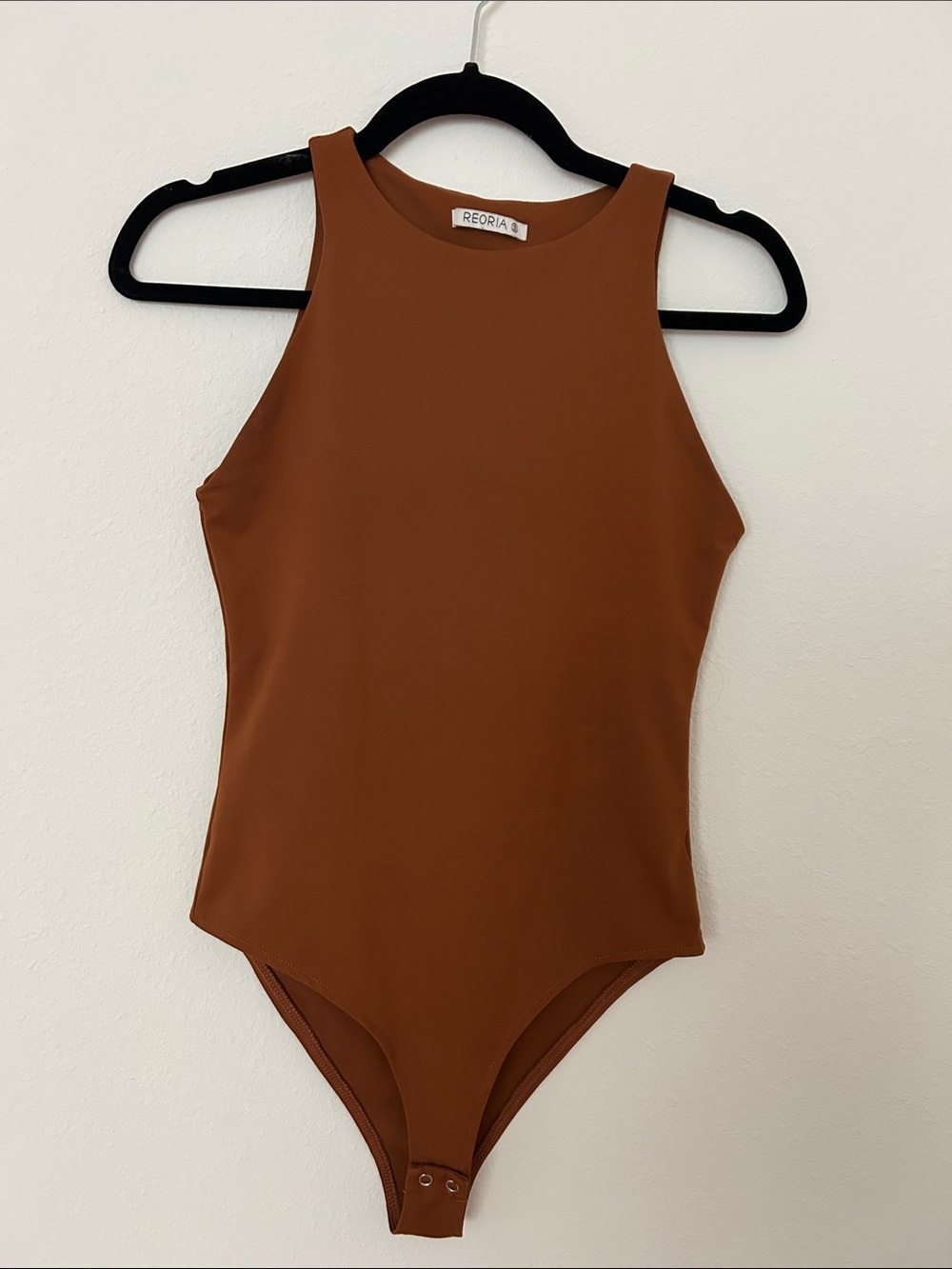 ReoRia Rust Brown High-Neck Tank One-Piece Bodysuit
